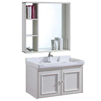 Waterproof Wash Basin Luxury Vanity Space Aluminum White Bathroom Cabinet